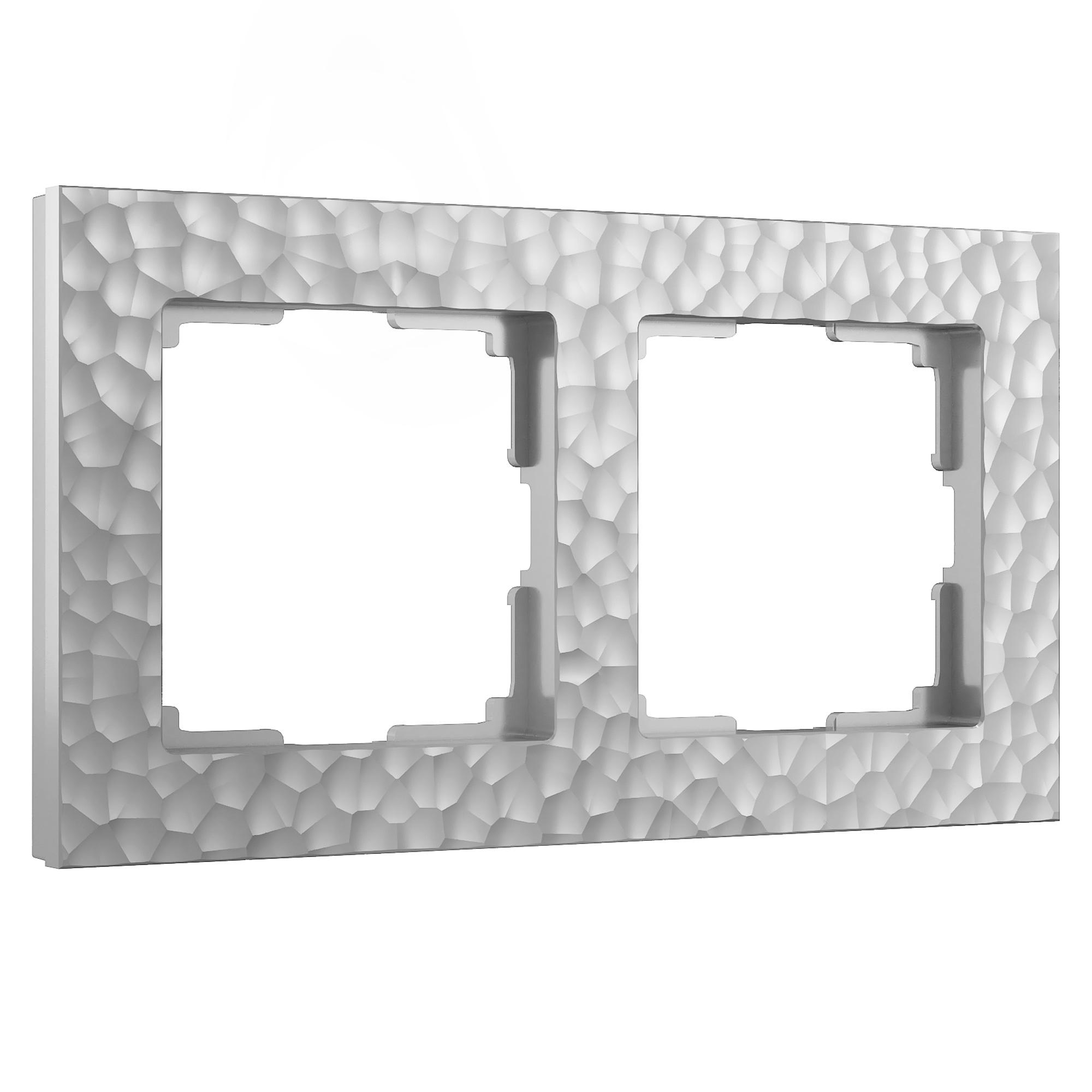 Рамка на 2 поста серебряный Werkel W0022406