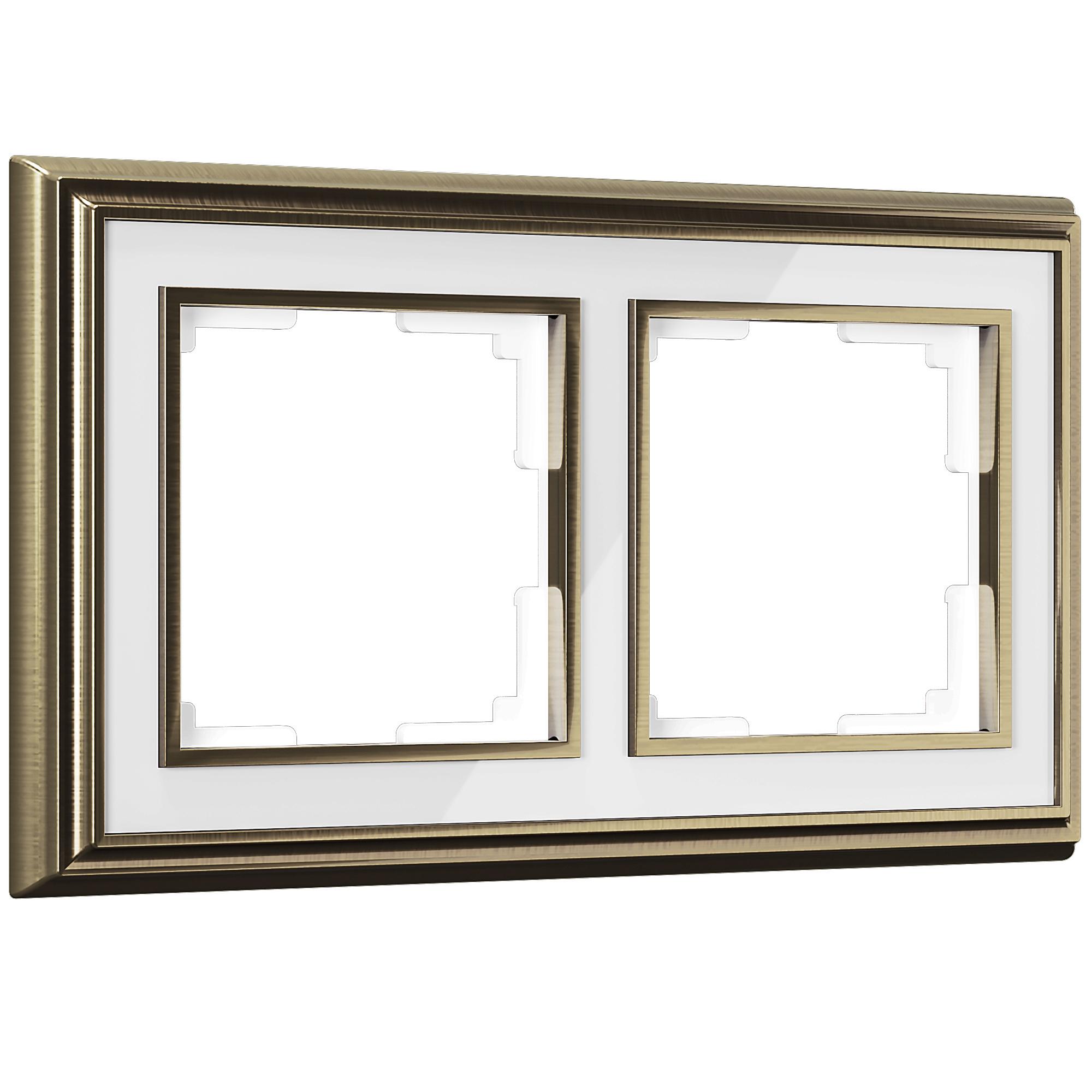 Рамка на 2 поста бронза/белый Werkel WL17-Frame-02