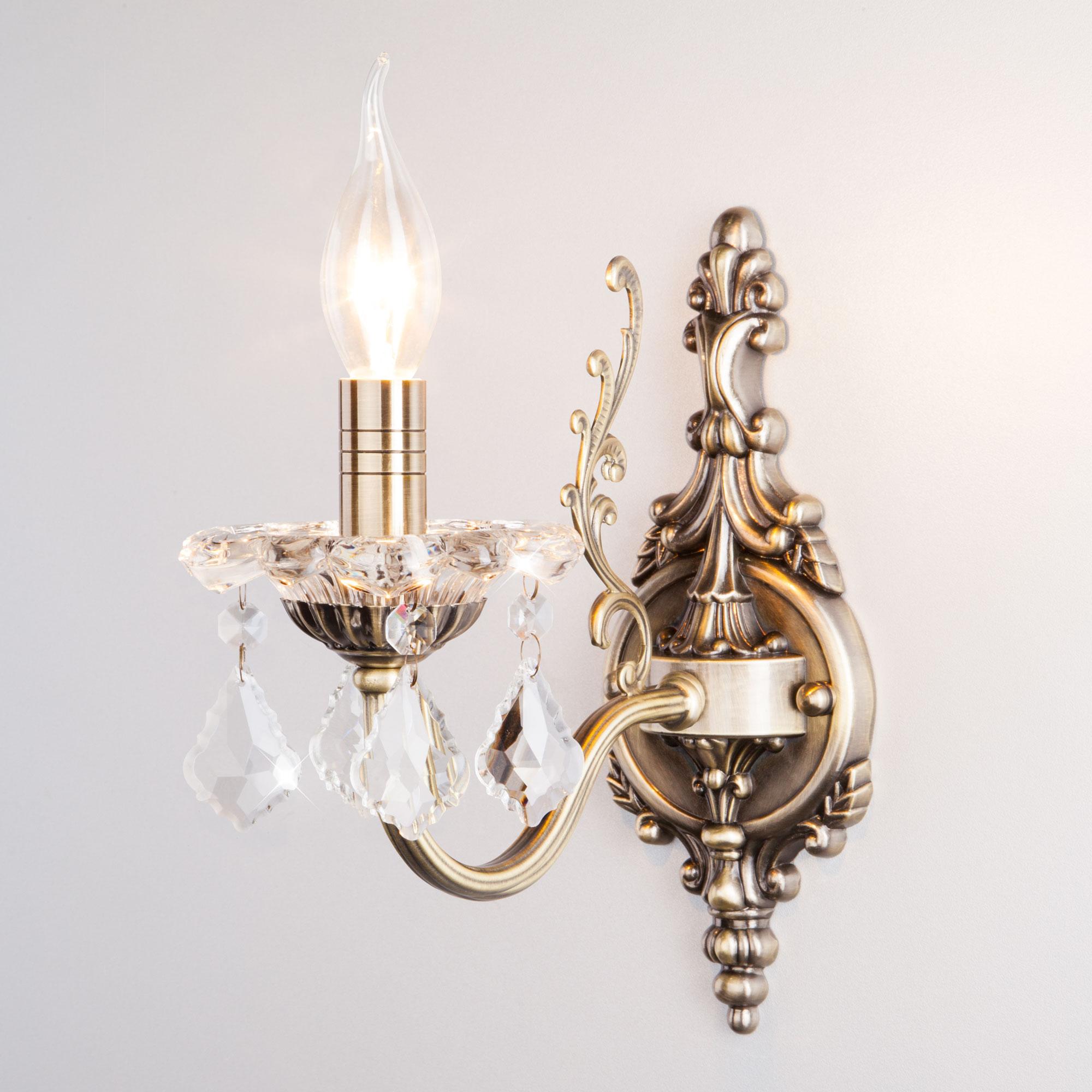 Бра с хрусталем Eurosvet 3281/1 античная бронза