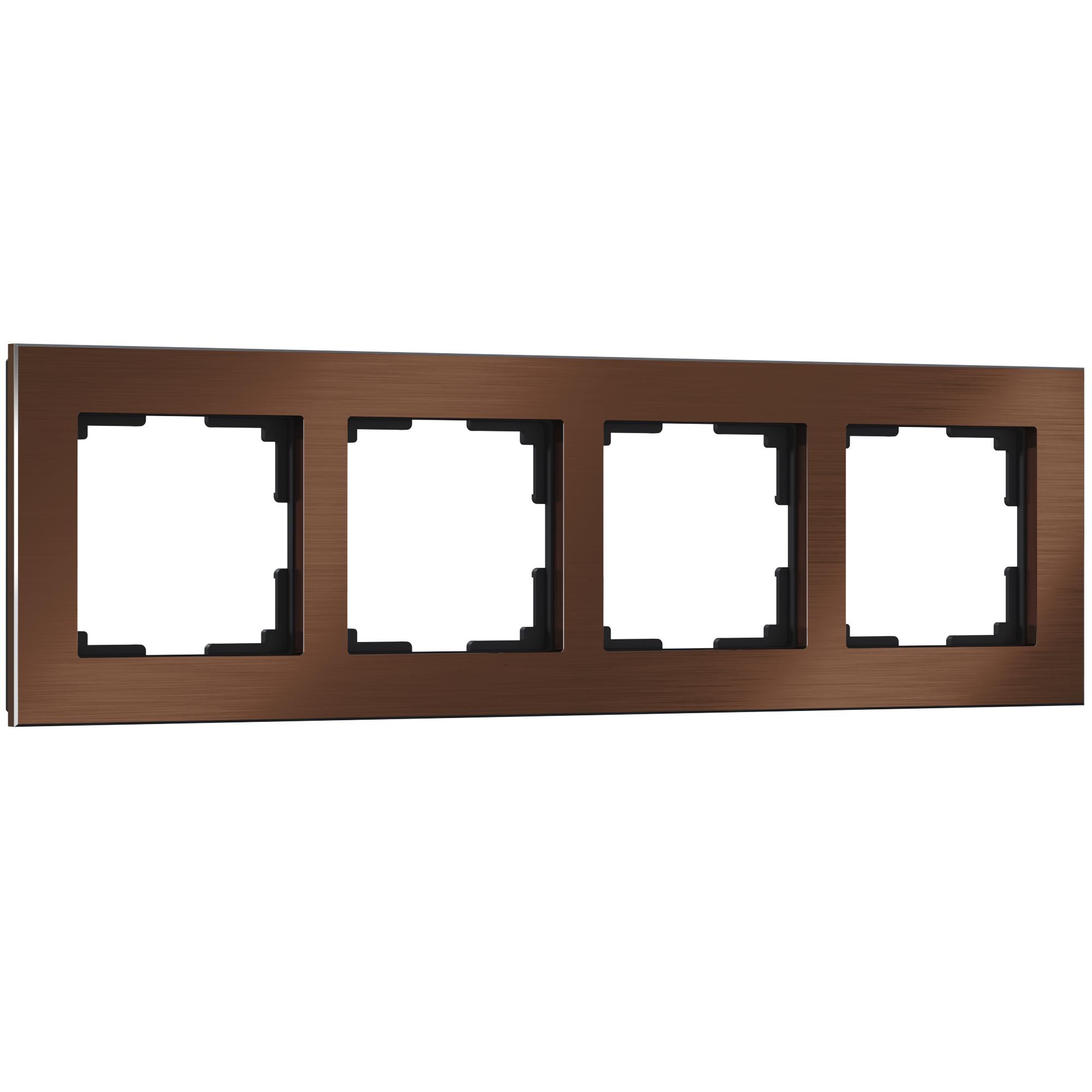 Рамка на 4 поста коричневый алюминий Werkel W0041714