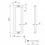 Ручка-скоба Fuaro PH-26-38 1500-Inox black (нержавейка) 45505