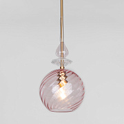 Подвесной светильник со стеклянным плафоном Eurosvet 50192/1 розовый