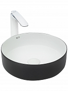 Раковина накладная WeltWasser 35.5/35.5/12 WW Elbach M3134 BW 10000004522 черная/белая