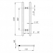 Ручка-скоба Fuaro PH-22-32 1200-Inox black (нержавейка) 45507