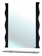 Зеркало Bellezza Мари Волна-80 черное с полкой